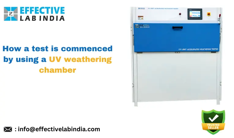 How a test is commenced by using a UV weathering chamber