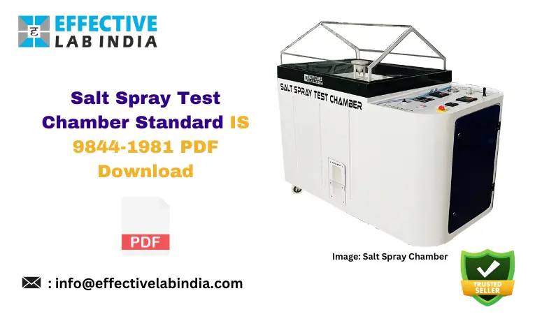 Salt Spray Test Chamber Standard IS 9844-1981 PDF Download Now